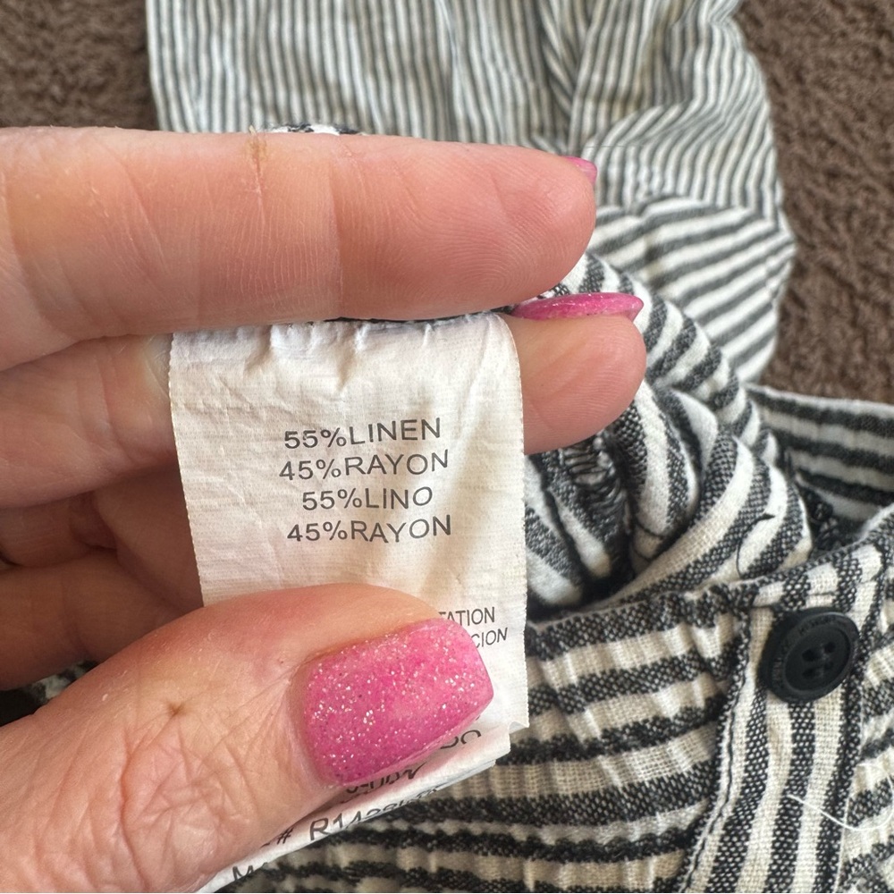 Rewind The Lounge Act Striped Linen Blend Pants Drawstring Sailor 11 30 - Picture 5 of 9